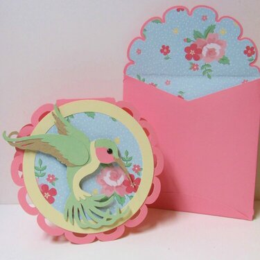 Mother's Day Hummingbird card and envelop