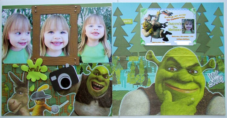 Smile, Swing on over to Celebrate Jaidyn&#039;s 3rd Birthday Shrek 2 Party 2 page layout