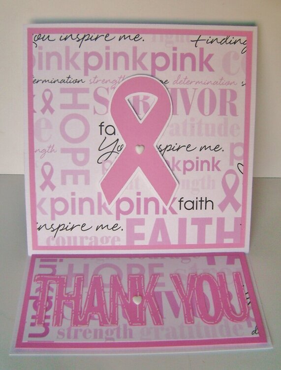 Breast Cancer Awareness Thank You Easel card