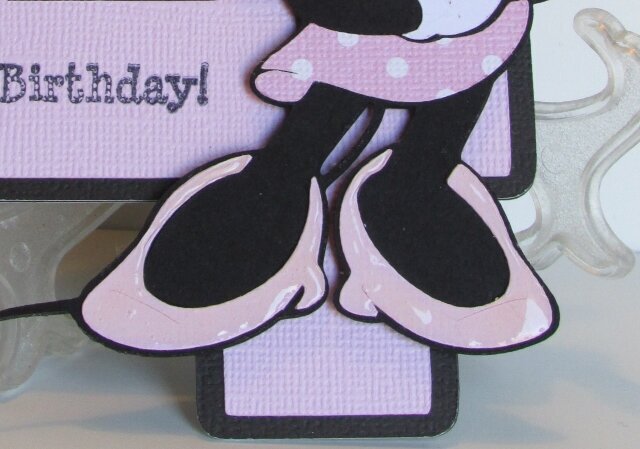 Minnie Mouse 4th Birthday Shape card ( up close of shoes)