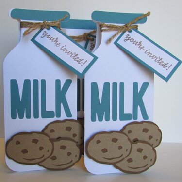Milk and Cookies Birthday Party Invitations