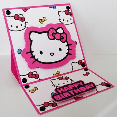 Hello Kitty Happy Birthday Easel card