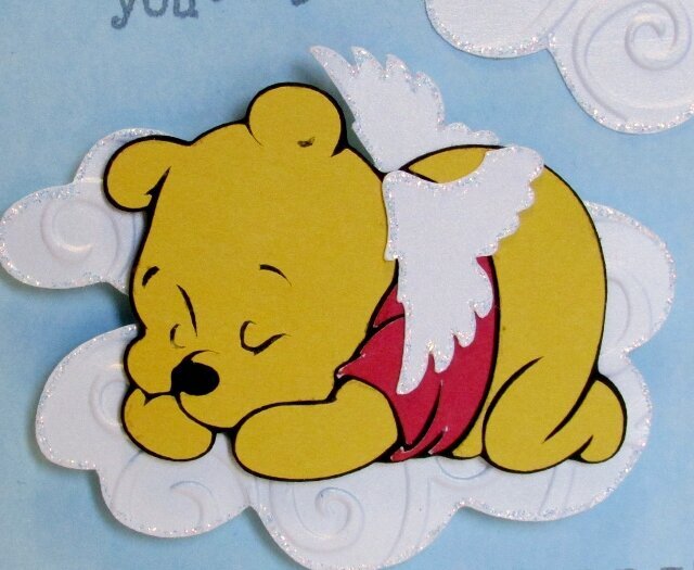 Thinking of You - Pooh Angel card (close up)