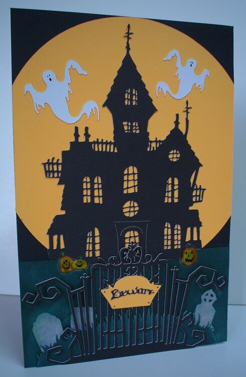Beware - Haunted House card * HDH #111 Lurid and Looking Lanscapes