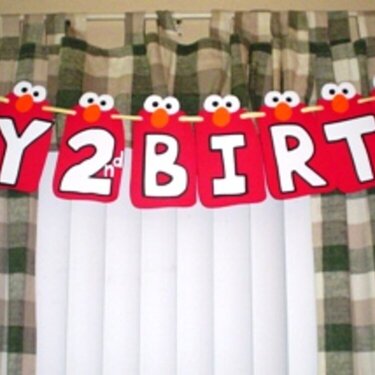 Elmo Happy 2nd Birthday Banner