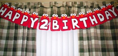 Elmo Happy 2nd Birthday Banner