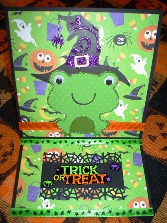 Froggy Witch Halloween Easel card