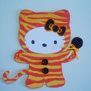 Halloween Hello Kitty Shape card