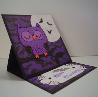 Halloween Owl Easel card (side view)