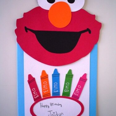 Elmo card my 9 year old daughter made