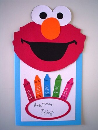 Elmo card my 9 year old daughter made