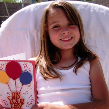 Kaitlyn with the Birthday card