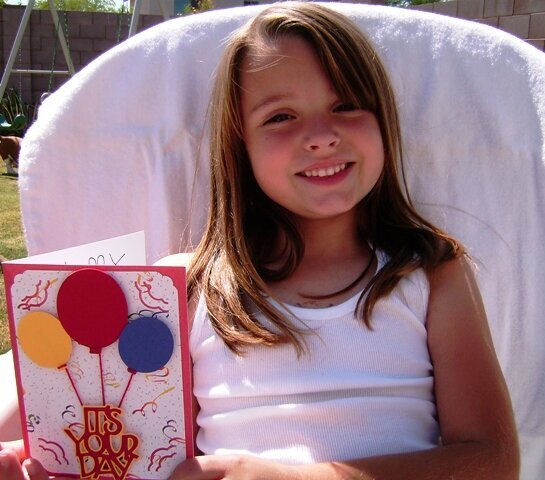 Kaitlyn with the Birthday card