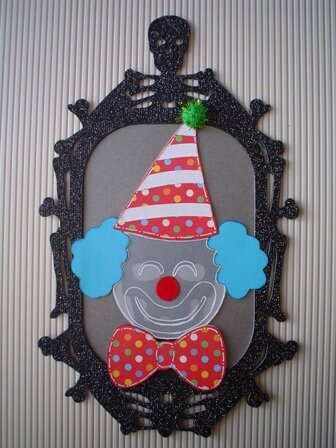 Framed Spooky Clown card