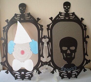 Framed Spooky Clown card (opened inside)