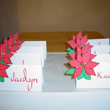 Poinsetta place cards