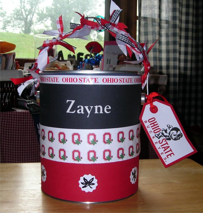 Ohio State paint can for Zayne