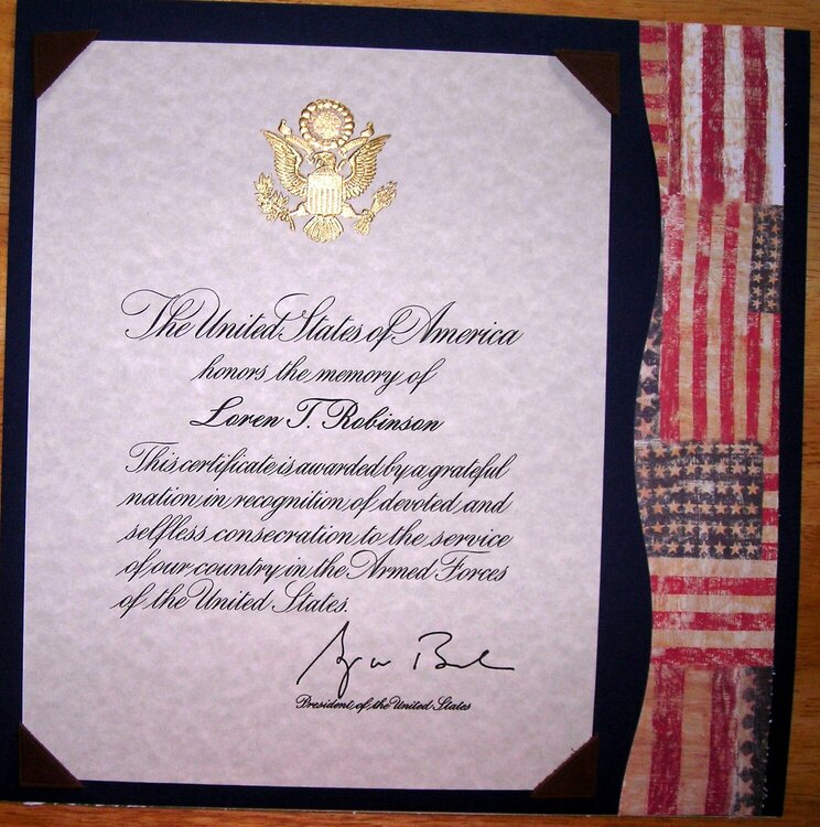 Certificate in Honor of Fil