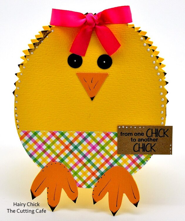 from one chick to another chick shaped card