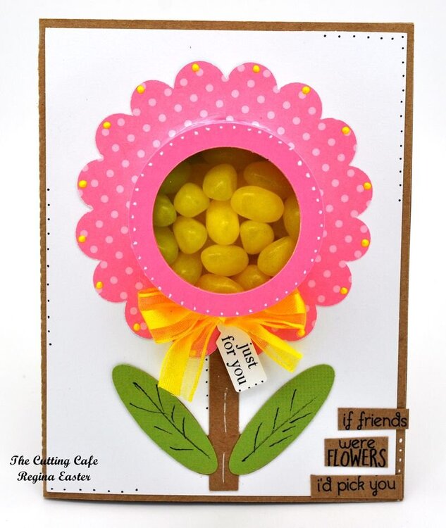 flower treat cup card