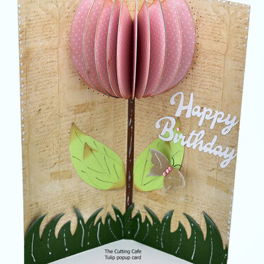 happy birthday tulip popup card