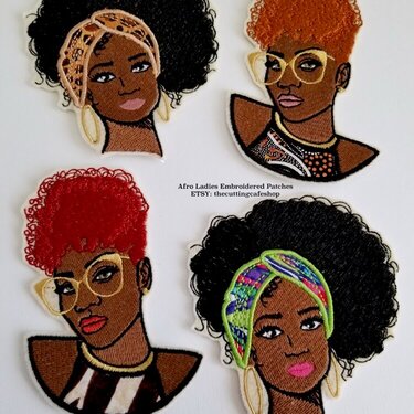 Afro American Embroidered Patches