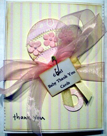 6 BABY SHOWER THANK YOU CARDS