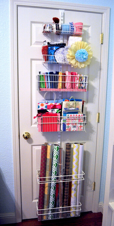 wrapping paper station for craft room