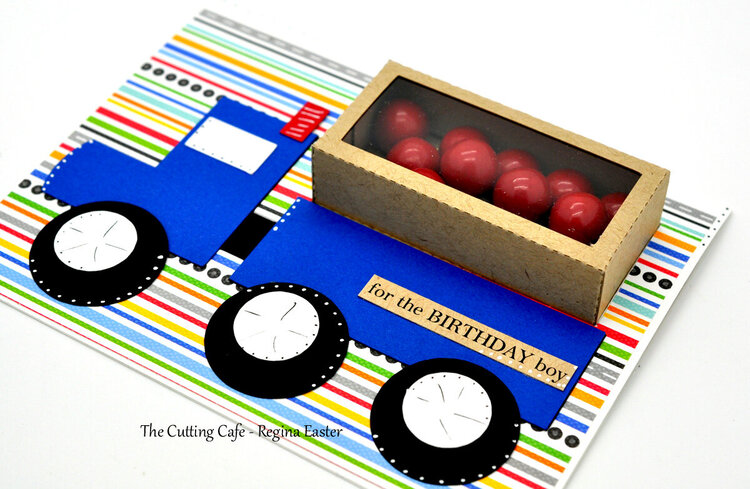 truck treat cup card