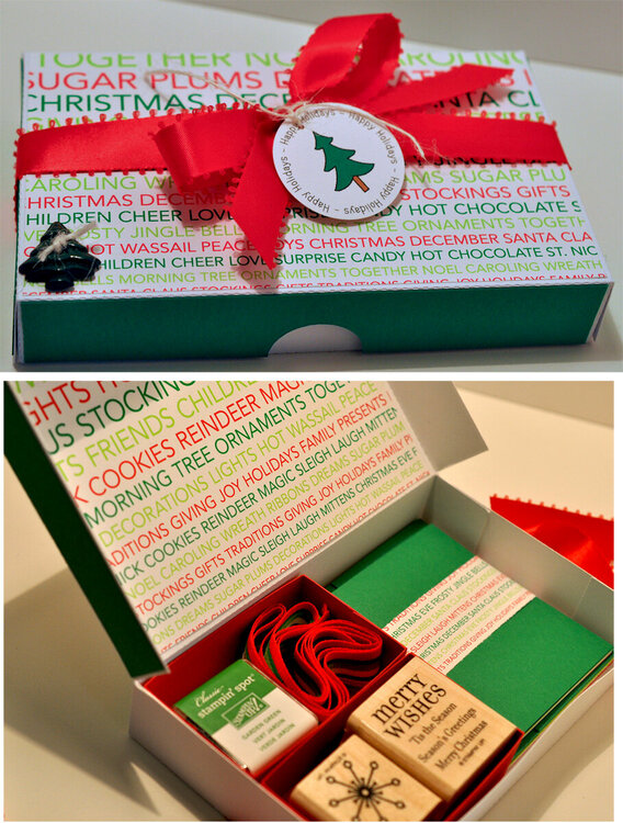 christmas pizza box gift set
