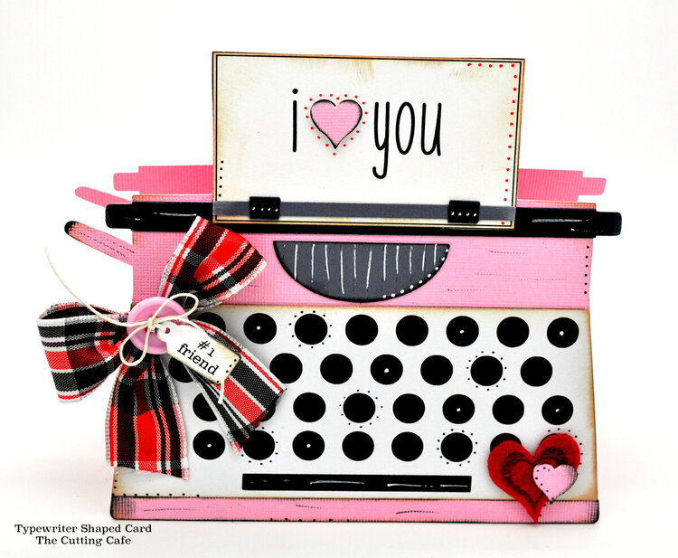 i heart you typewriter card