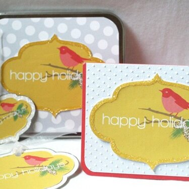 Happy Holidays Card and Tag Gift Set