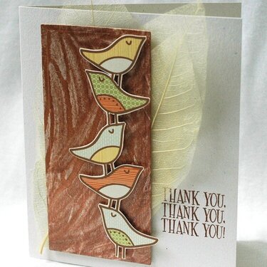 Stacked Birds Thank You Card