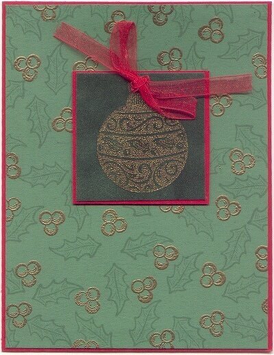 Christmas Ornament Card on Suede Paper