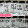 Labeled spice jars with Cricut explore