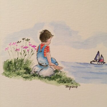AI LITTLE BOY BY THE WATER