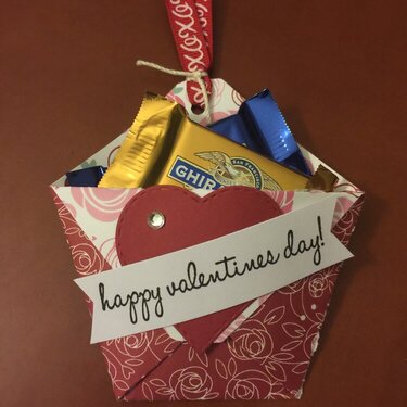 Diaper fold treat holders for Valentines Day.