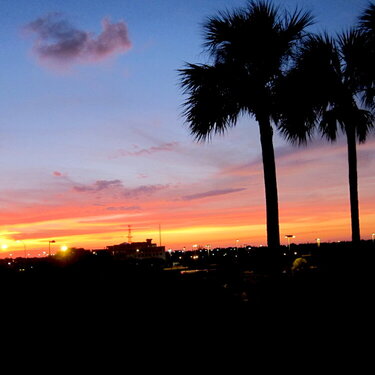 Sunset over Florida - Pompano Beach/Lauderdale area.