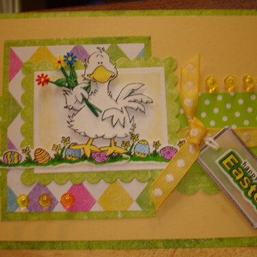 Yellow and Green Easter Duck Card