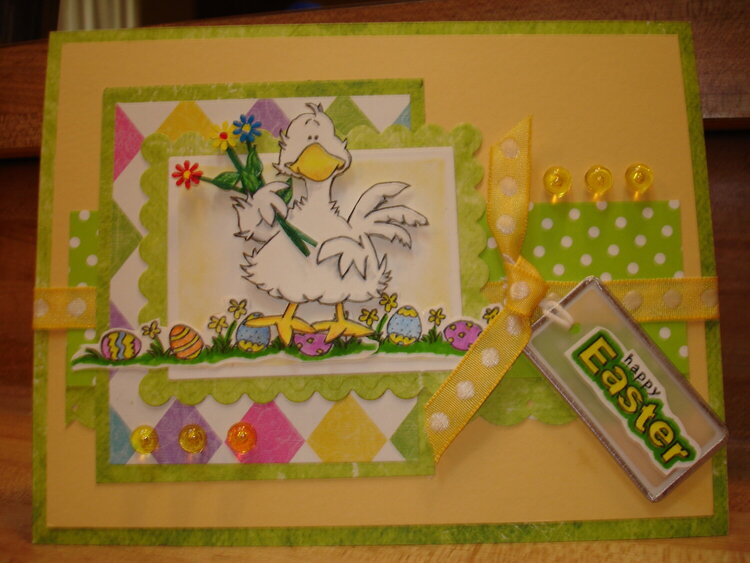 Yellow and Green Easter Duck Card