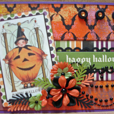 Pumpkin Girl Halloween Card