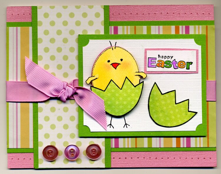 Pink and Green Easter Card