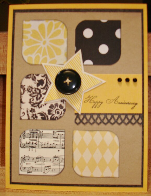 Yellow and Black Anniversary Card