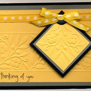Yellow Embossed Thinking of You