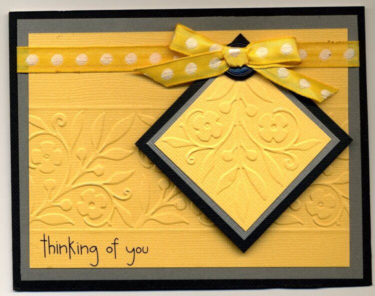 Yellow Embossed Thinking of You