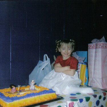 Shalyn and her Dora Birthday Cake