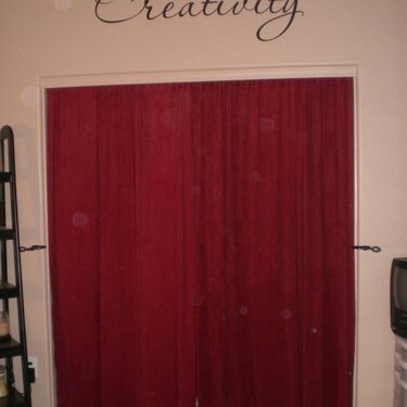 Closet with curtains closed