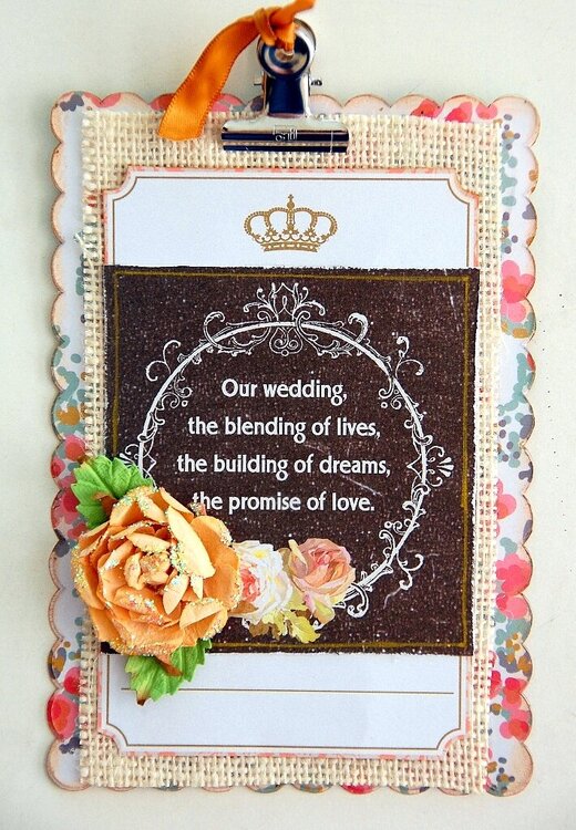 Our Wedding Acrylic Clipboard Decor