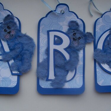 Blue tear bear ABC tags