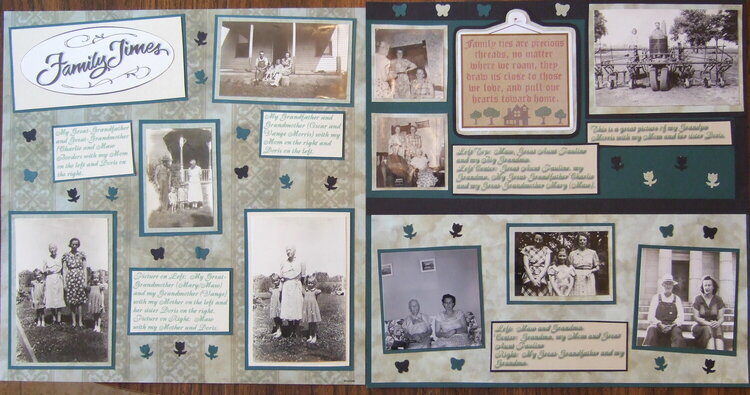 Family Times - Mom&#039;s History - 2 Page Layout Spread